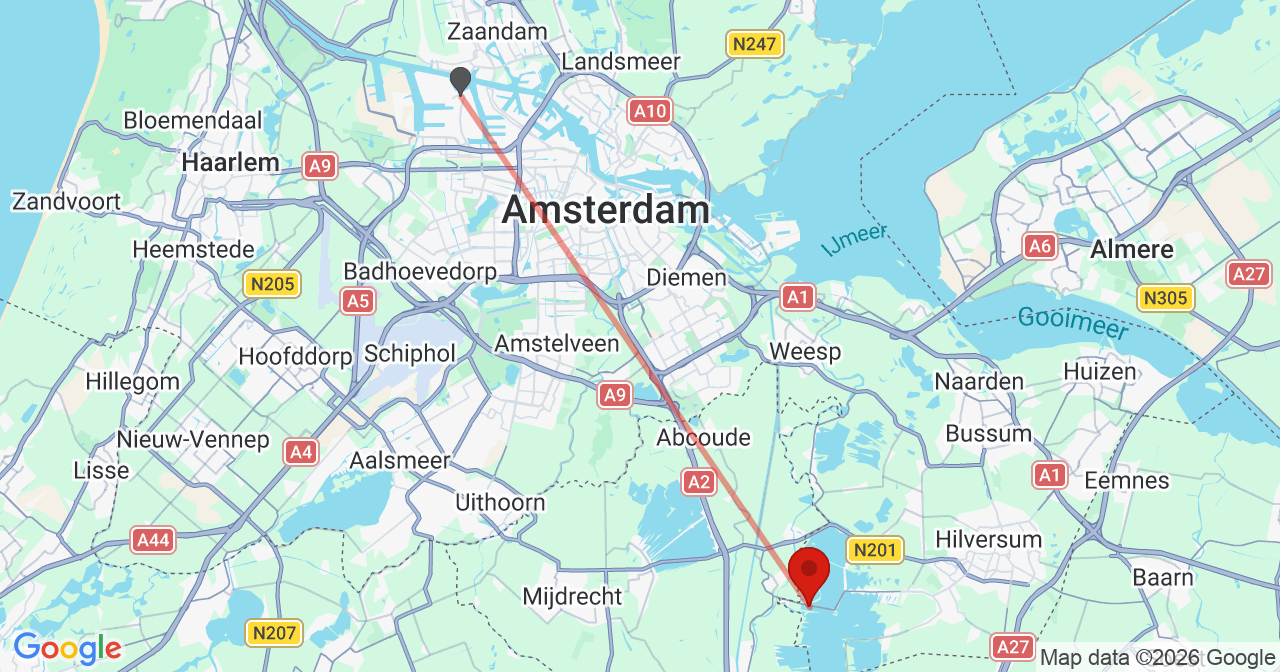 Kaart van het incident in Loosdrecht met de aanrijroutes van de gealarmeerde eenheden