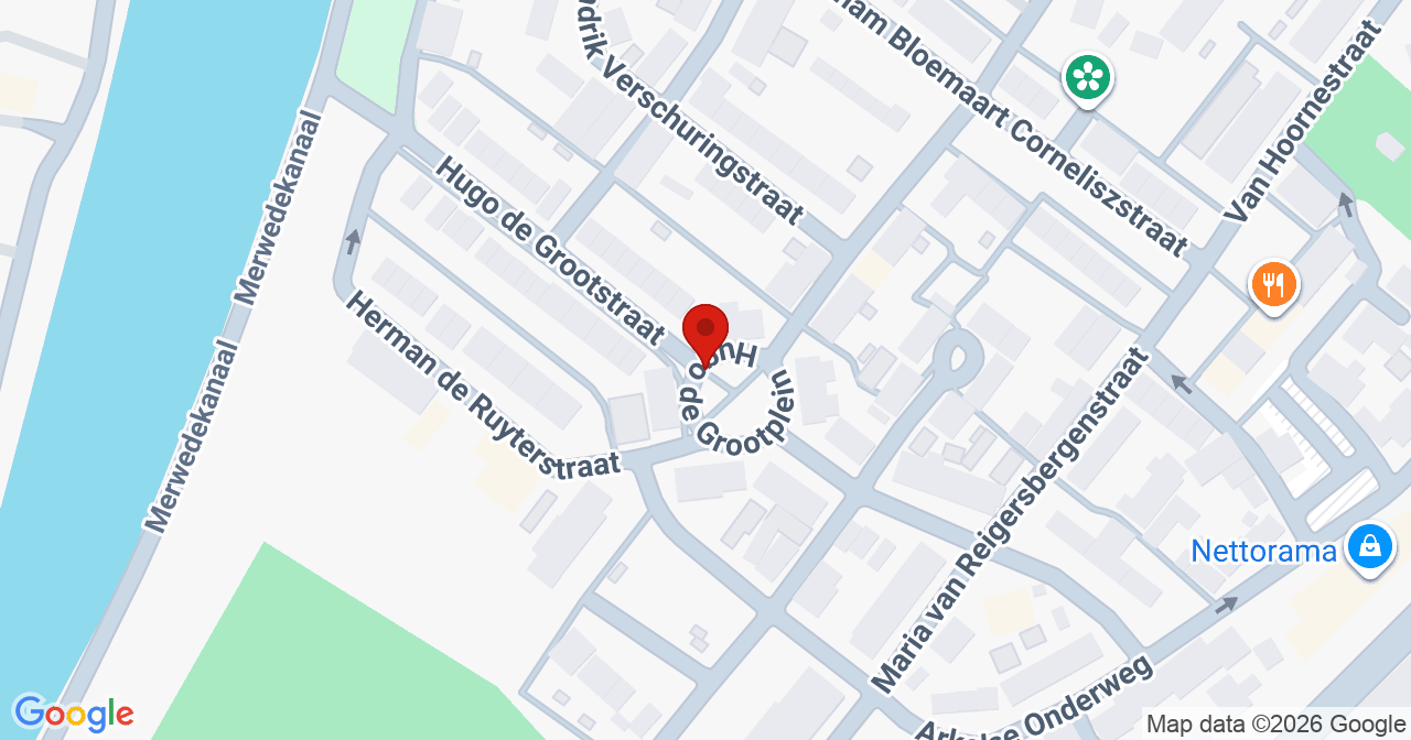 Kaart van het incident in Gorinchem met de aanrijroutes van de gealarmeerde eenheden