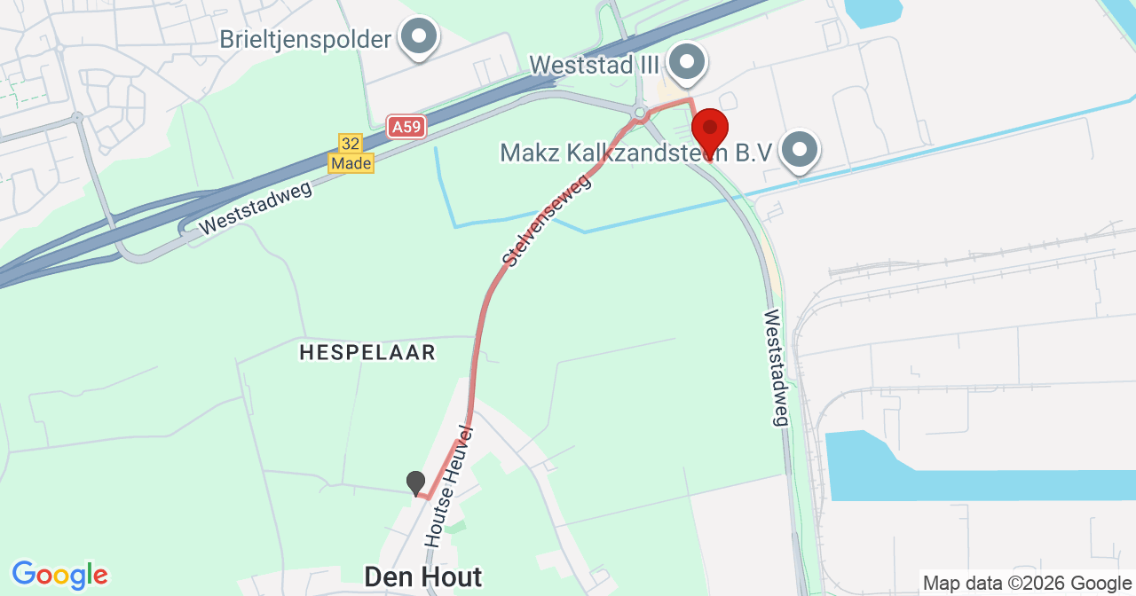 Kaart van het incident in Oosterhout NB met de aanrijroutes van de gealarmeerde eenheden