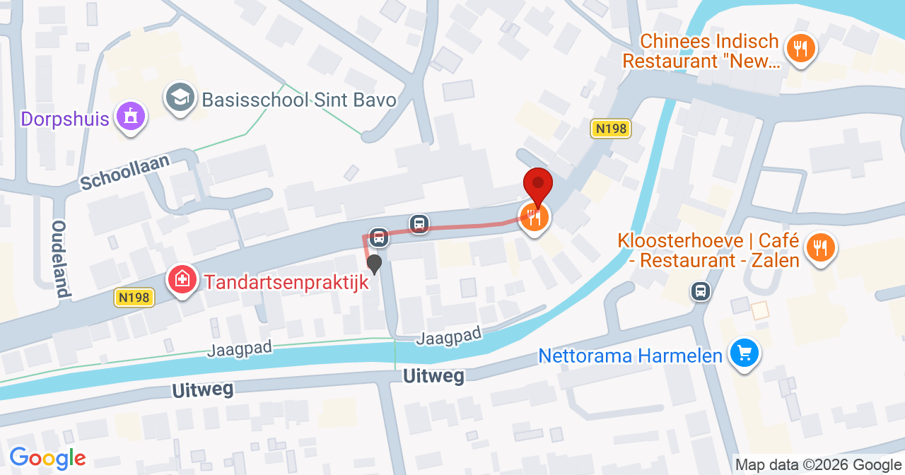 Kaart van het incident in Harmelen met de aanrijroutes van de gealarmeerde eenheden