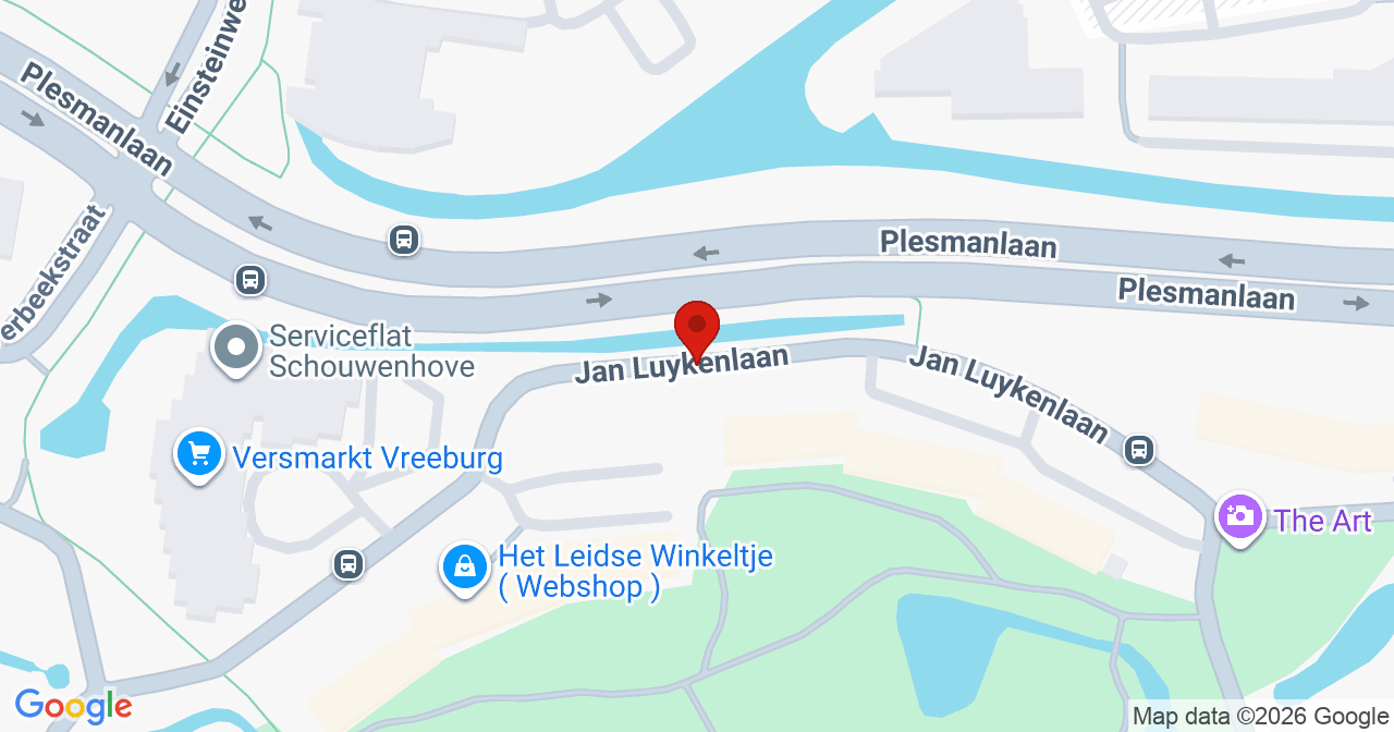 Kaart van het incident in Leiden met de aanrijroutes van de gealarmeerde eenheden