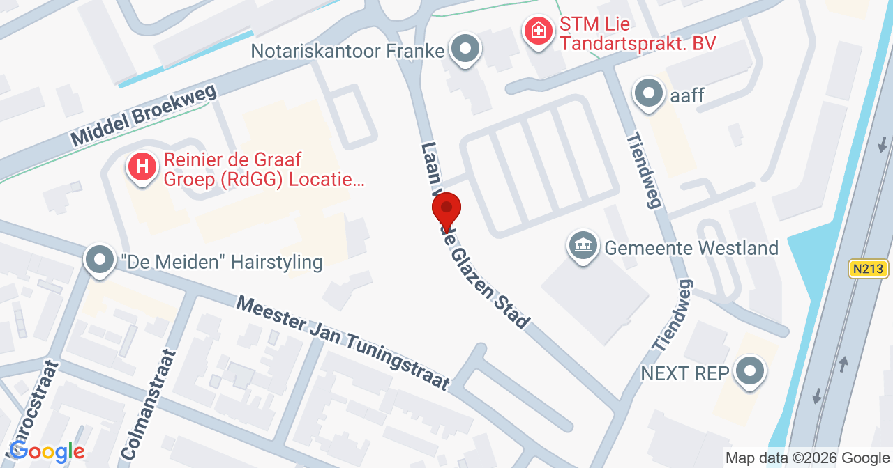 Kaart van het incident in Naaldwijk met de aanrijroutes van de gealarmeerde eenheden