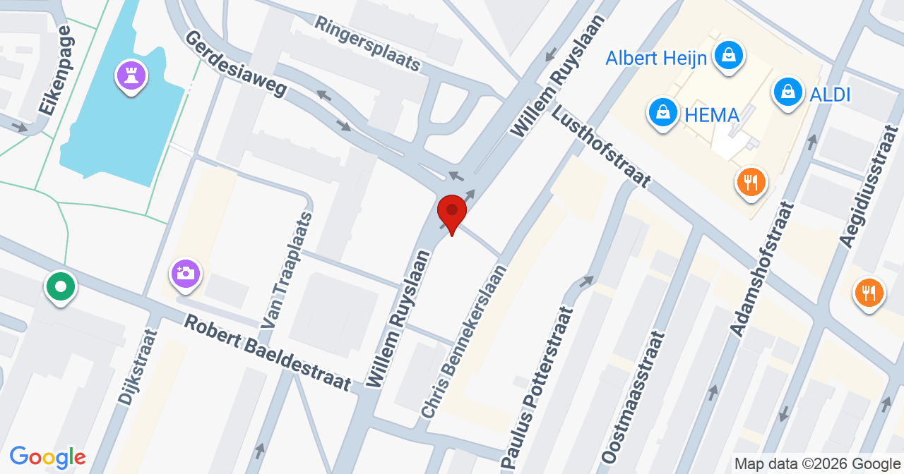 Kaart van het incident in Rotterdam met de aanrijroutes van de gealarmeerde eenheden