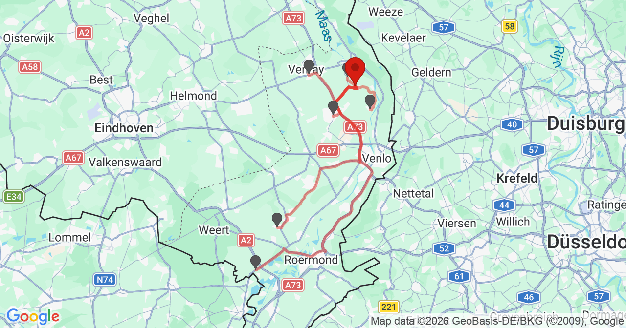 Kaart van het incident in Swolgen met de aanrijroutes van de gealarmeerde eenheden