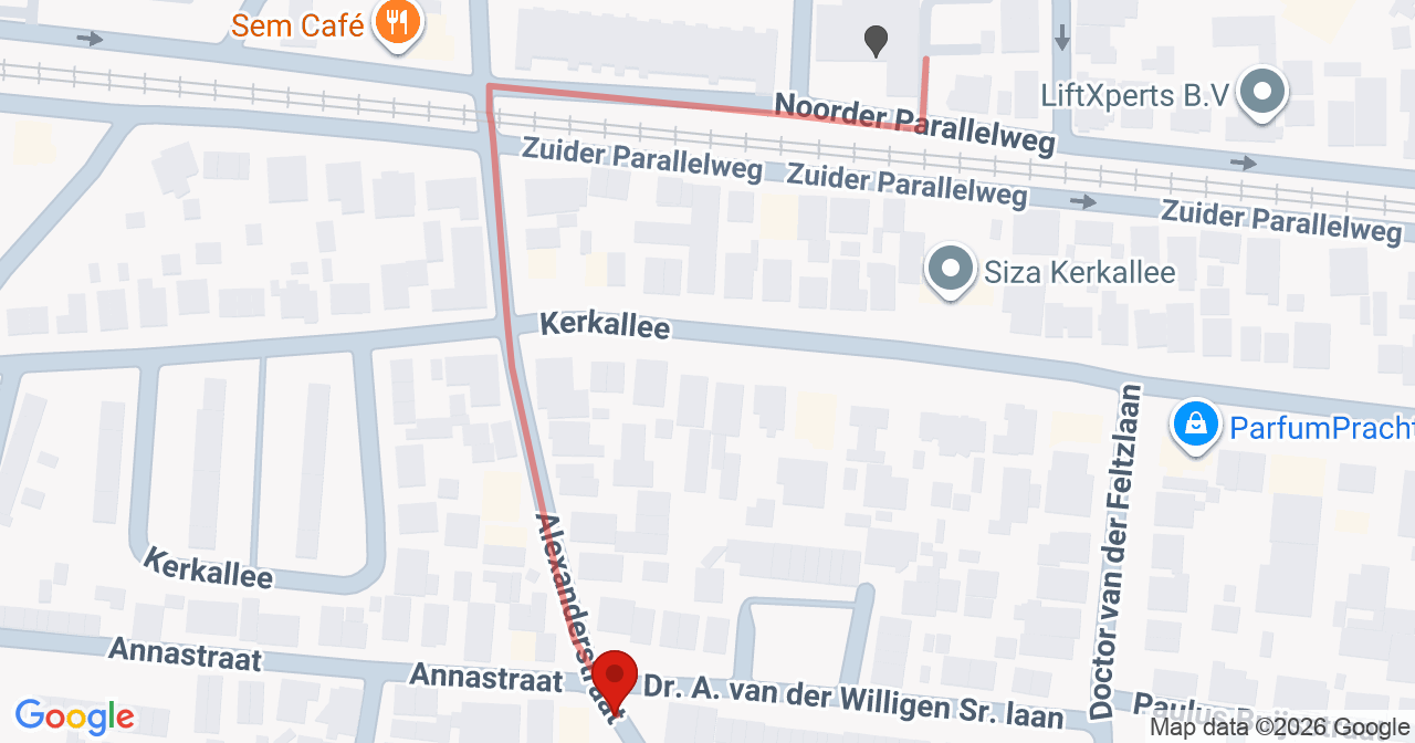 Kaart van het incident in Velp met de aanrijroutes van de gealarmeerde eenheden