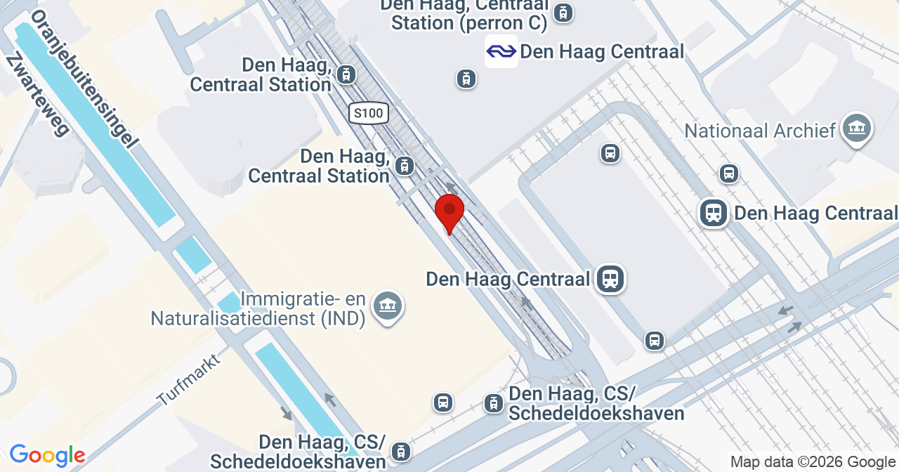Kaart van het incident in 's-Gravenhage met de aanrijroutes van de gealarmeerde eenheden