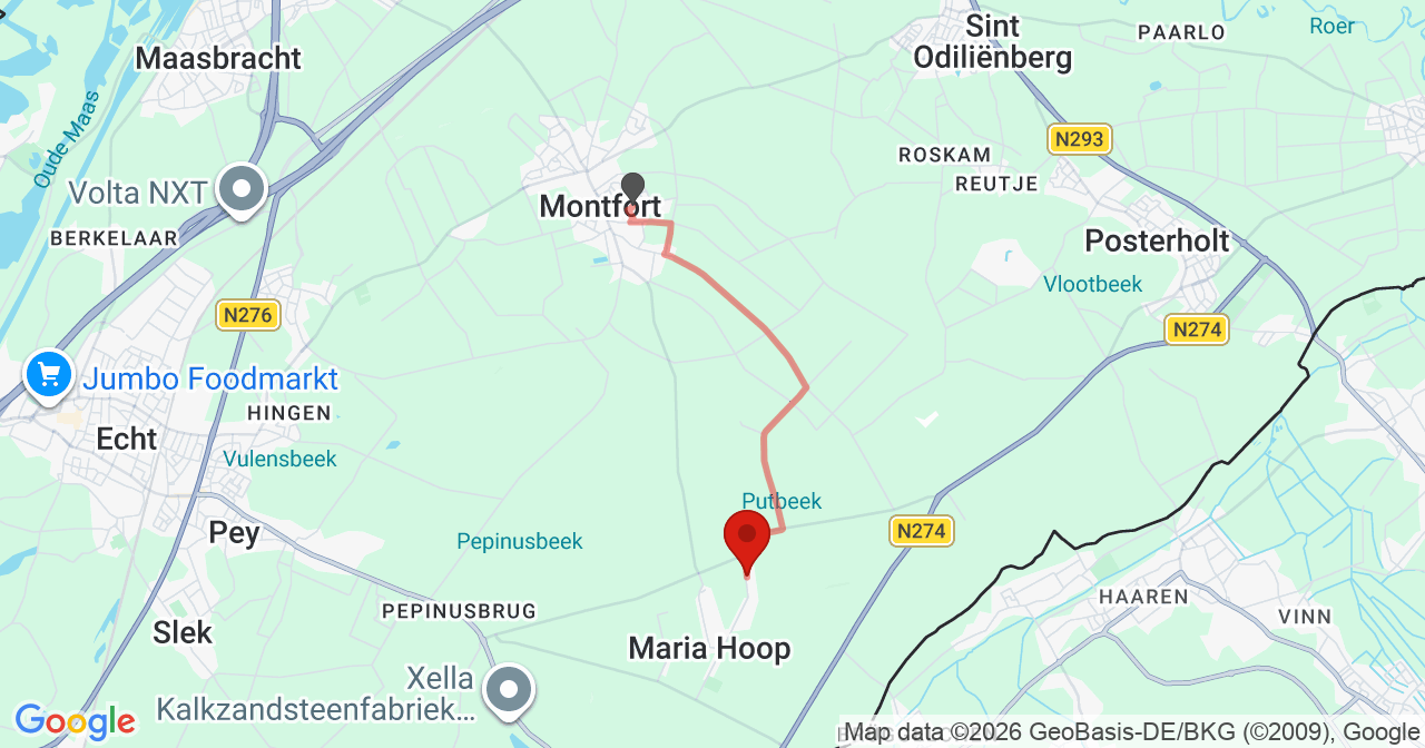 Kaart van het incident in Maria Hoop met de aanrijroutes van de gealarmeerde eenheden