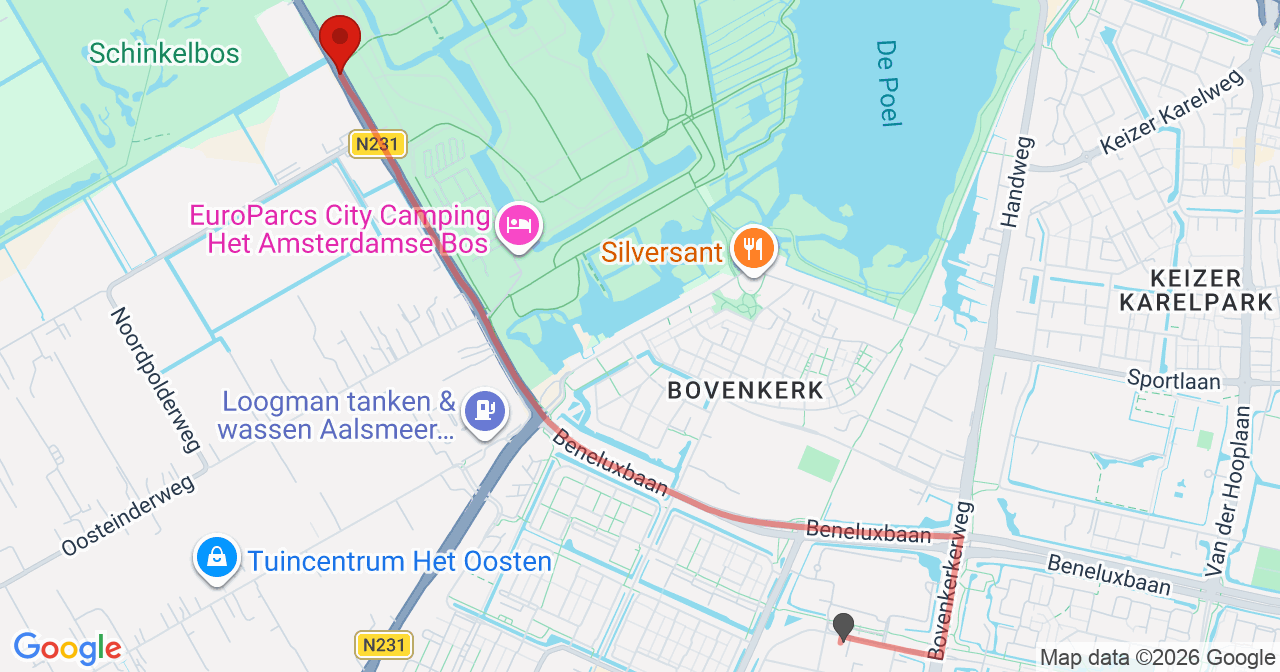 Kaart van het incident in Aalsmeer met de aanrijroutes van de gealarmeerde eenheden
