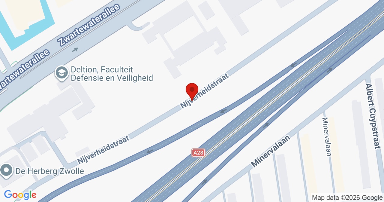 Kaart van het incident in Zwolle met de aanrijroutes van de gealarmeerde eenheden