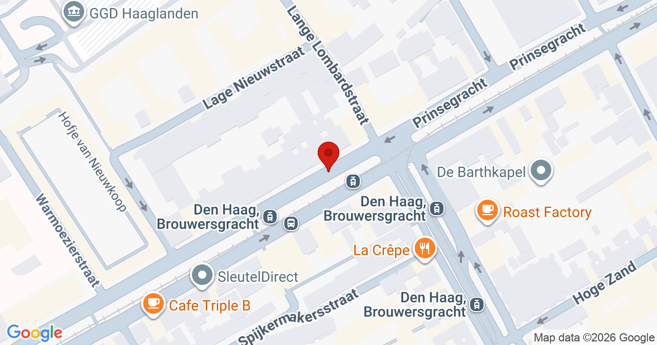 Kaart van het incident in 's-Gravenhage met de aanrijroutes van de gealarmeerde eenheden