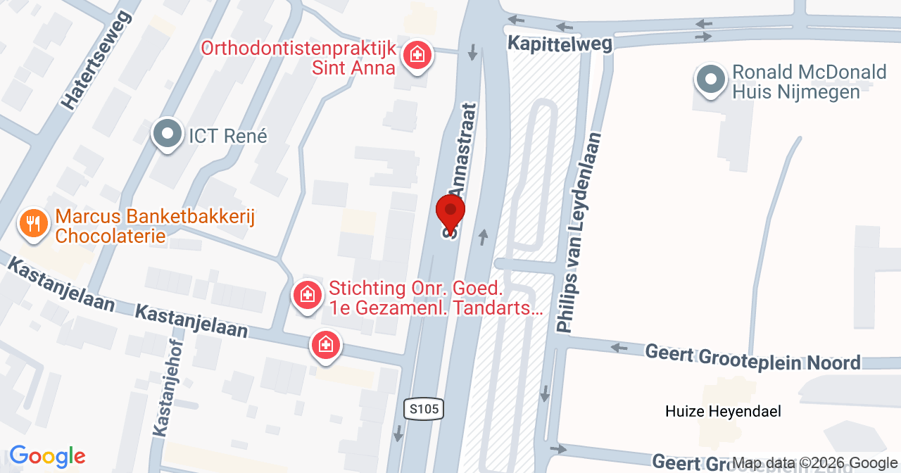 Kaart van het incident in Nijmegen met de aanrijroutes van de gealarmeerde eenheden