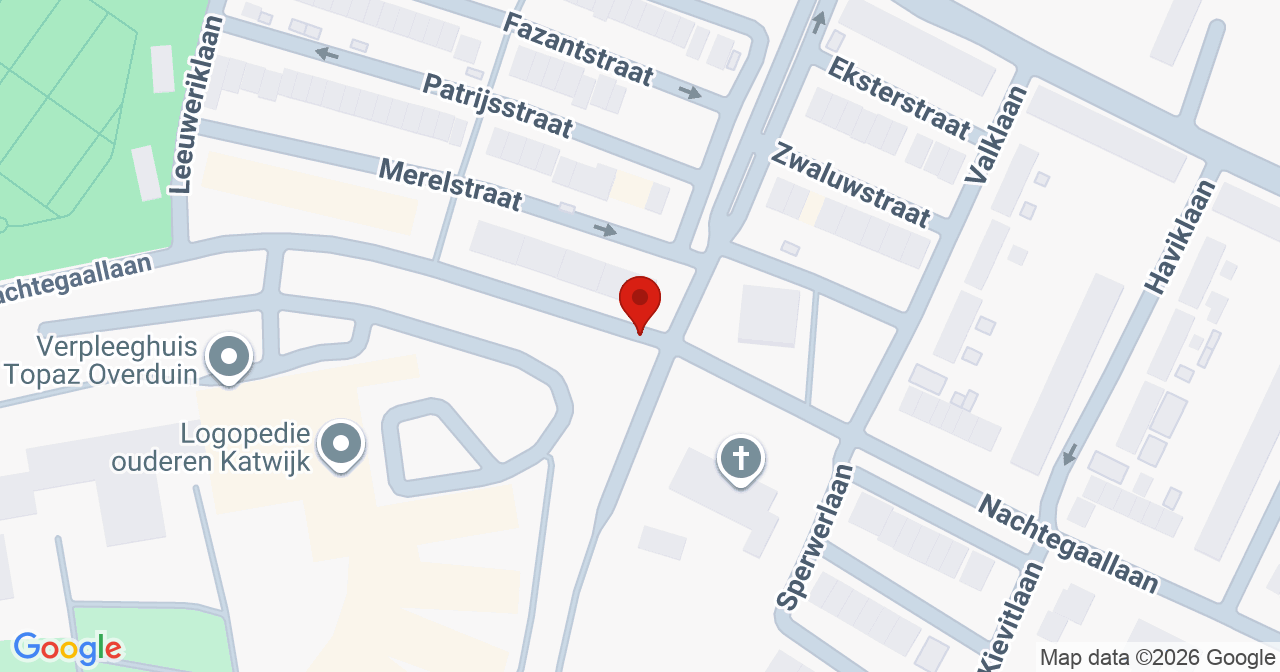 Kaart van het incident in Katwijk met de aanrijroutes van de gealarmeerde eenheden