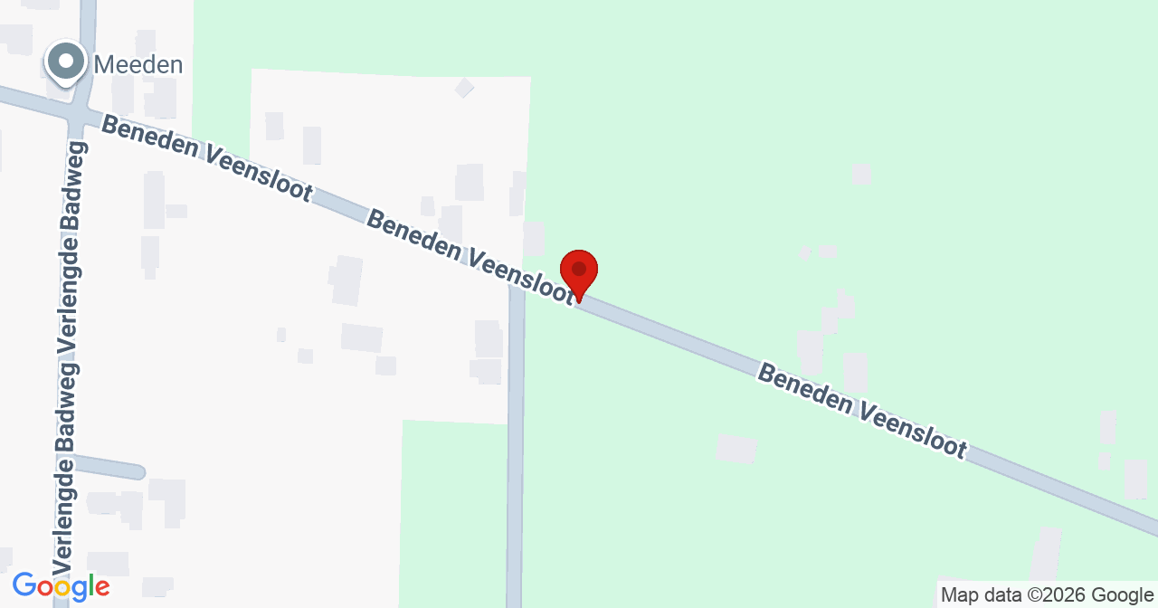 Kaart van het incident in Meeden met de aanrijroutes van de gealarmeerde eenheden