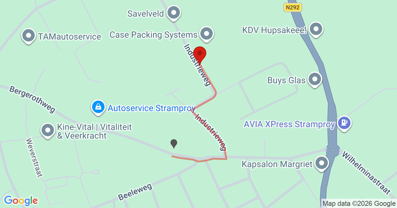 Kaart van het incident in Stramproy met de aanrijroutes van de gealarmeerde eenheden