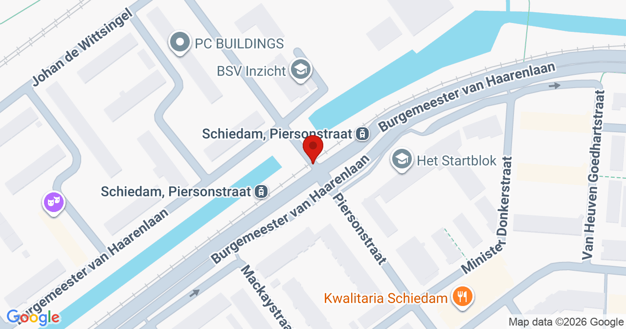 Kaart van het incident in Schiedam met de aanrijroutes van de gealarmeerde eenheden
