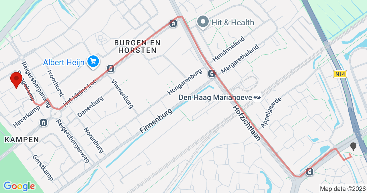 Kaart van het incident in 's-Gravenhage met de aanrijroutes van de gealarmeerde eenheden