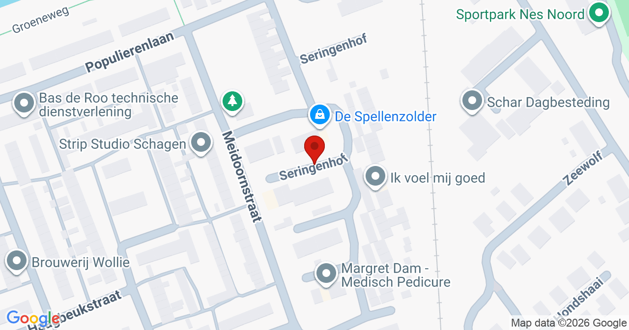 Kaart van het incident in Schagen met de aanrijroutes van de gealarmeerde eenheden