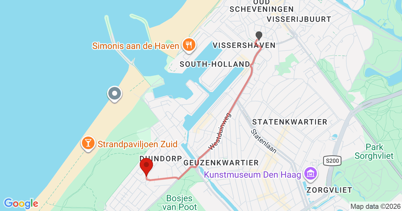 Kaart van het incident in 's-Gravenhage met de aanrijroutes van de gealarmeerde eenheden