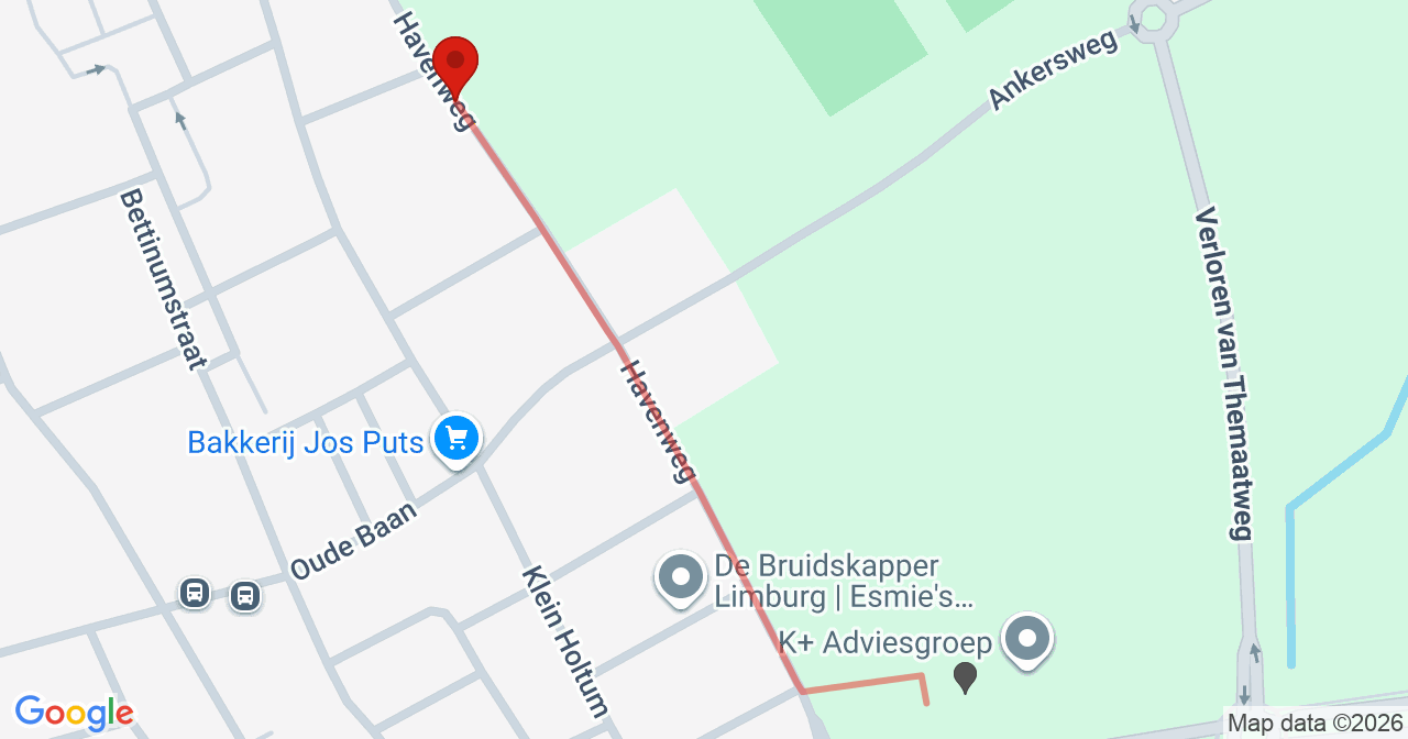 Kaart van het incident in Buchten met de aanrijroutes van de gealarmeerde eenheden