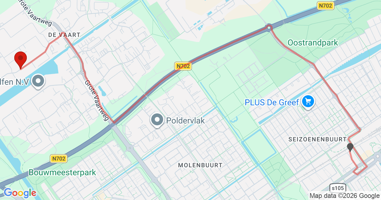 Kaart van het incident in Almere met de aanrijroutes van de gealarmeerde eenheden