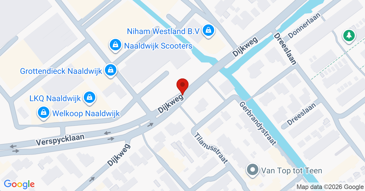 Kaart van het incident in Naaldwijk met de aanrijroutes van de gealarmeerde eenheden