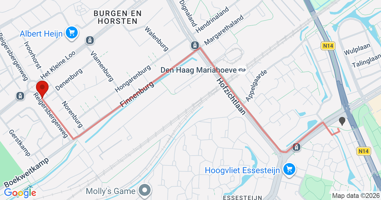 Kaart van het incident in 's-Gravenhage met de aanrijroutes van de gealarmeerde eenheden