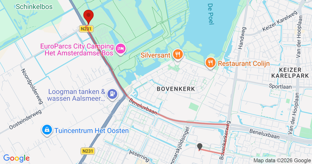 Kaart van het incident in Amstelveen met de aanrijroutes van de gealarmeerde eenheden
