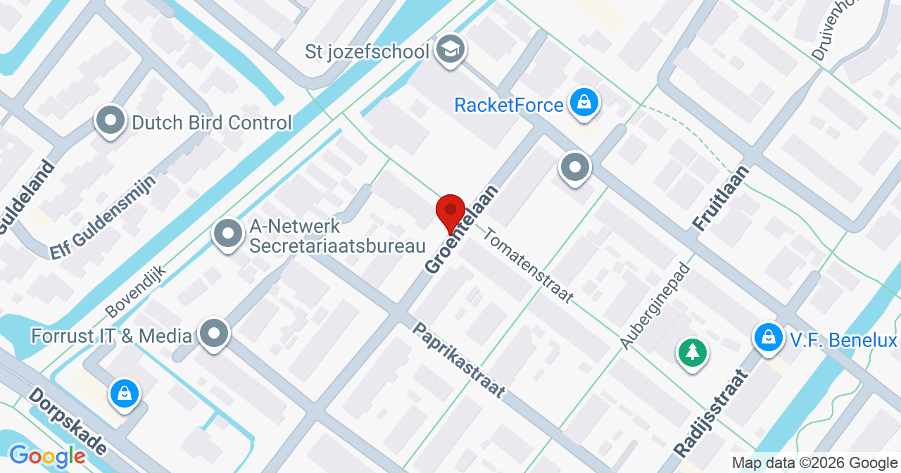 Kaart van het incident in Wateringen met de aanrijroutes van de gealarmeerde eenheden