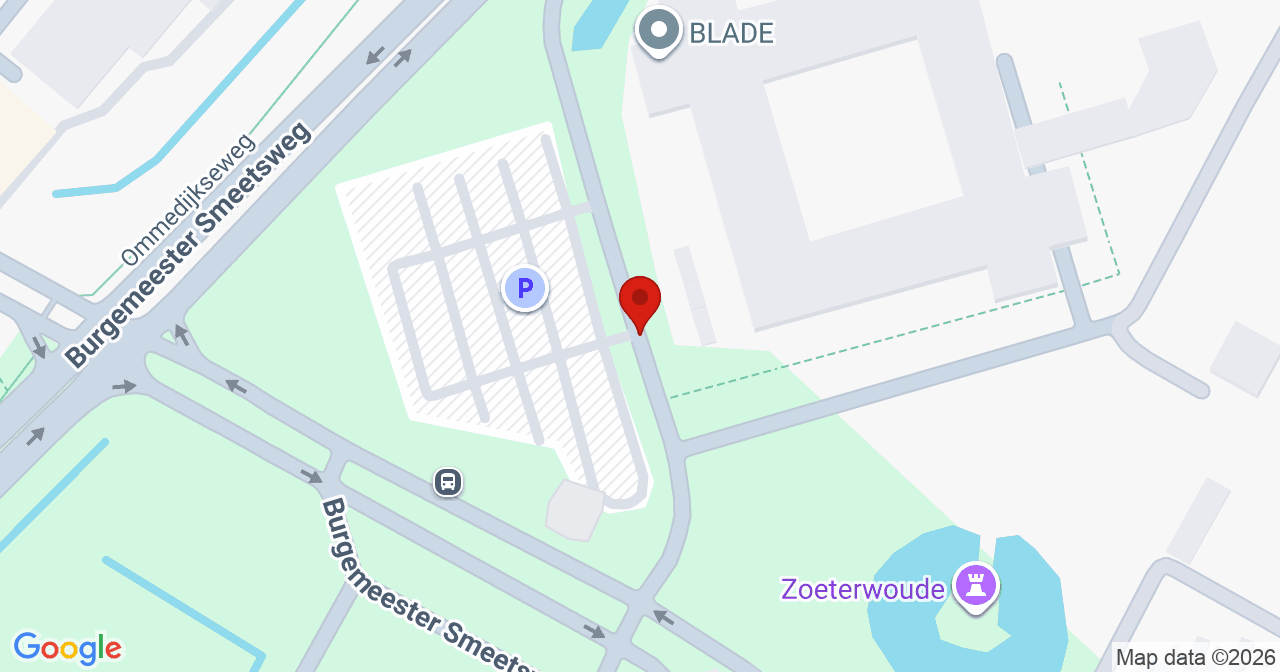 Kaart van het incident in Zoeterwoude met de aanrijroutes van de gealarmeerde eenheden