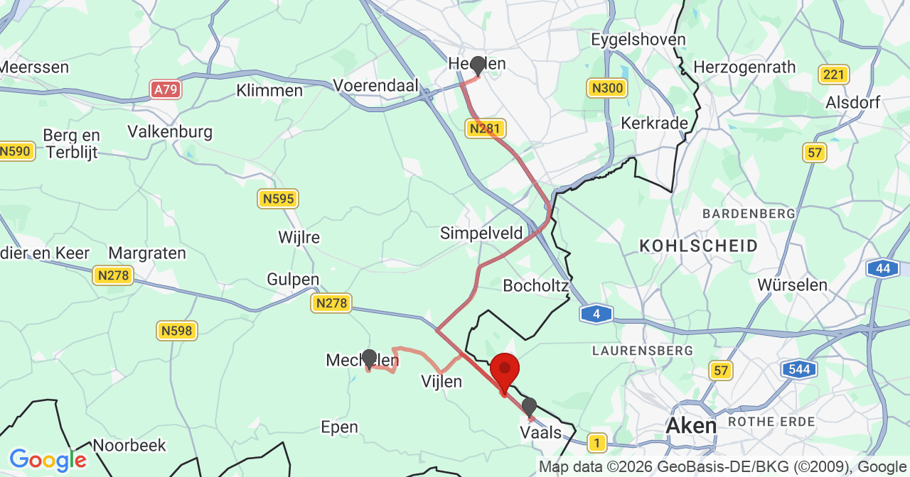Kaart van het incident in Lemiers met de aanrijroutes van de gealarmeerde eenheden