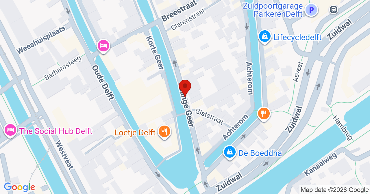Kaart van het incident in Delft met de aanrijroutes van de gealarmeerde eenheden