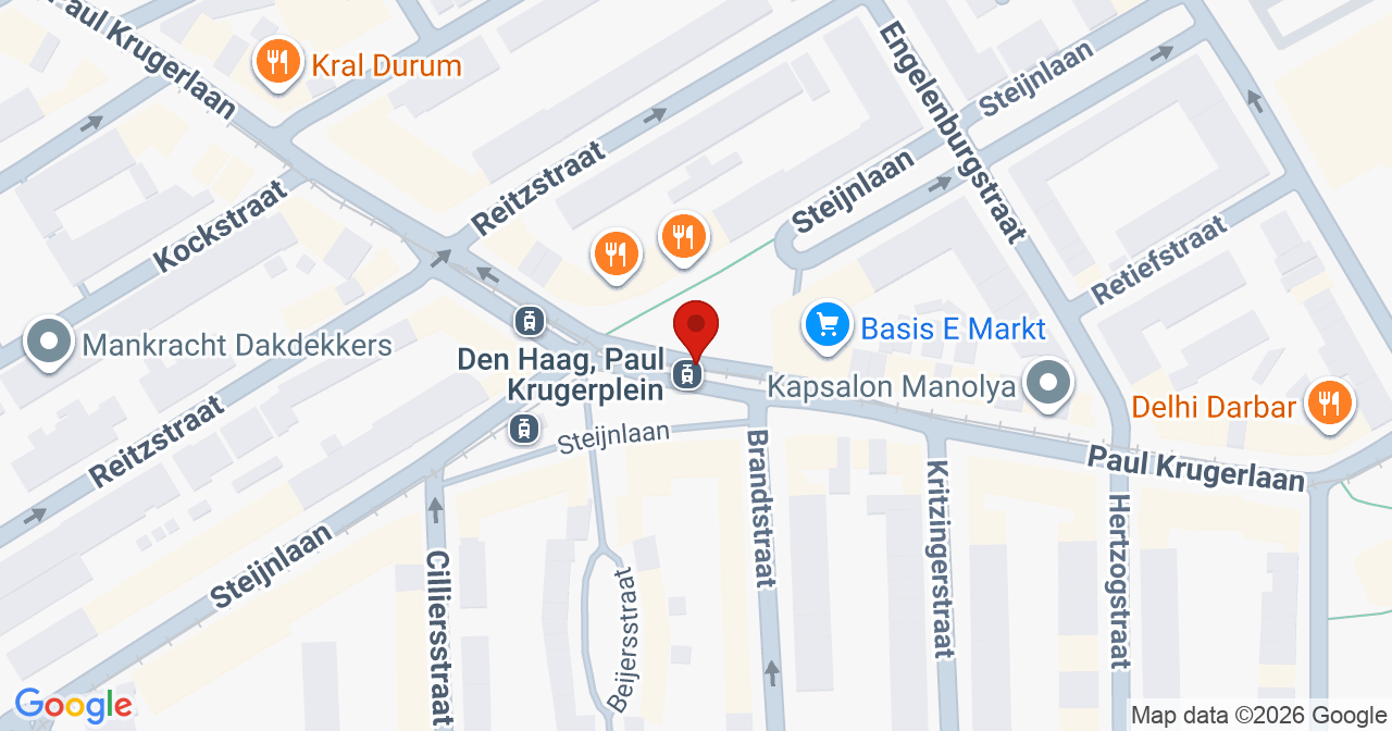 Kaart van het incident in 's-Gravenhage met de aanrijroutes van de gealarmeerde eenheden
