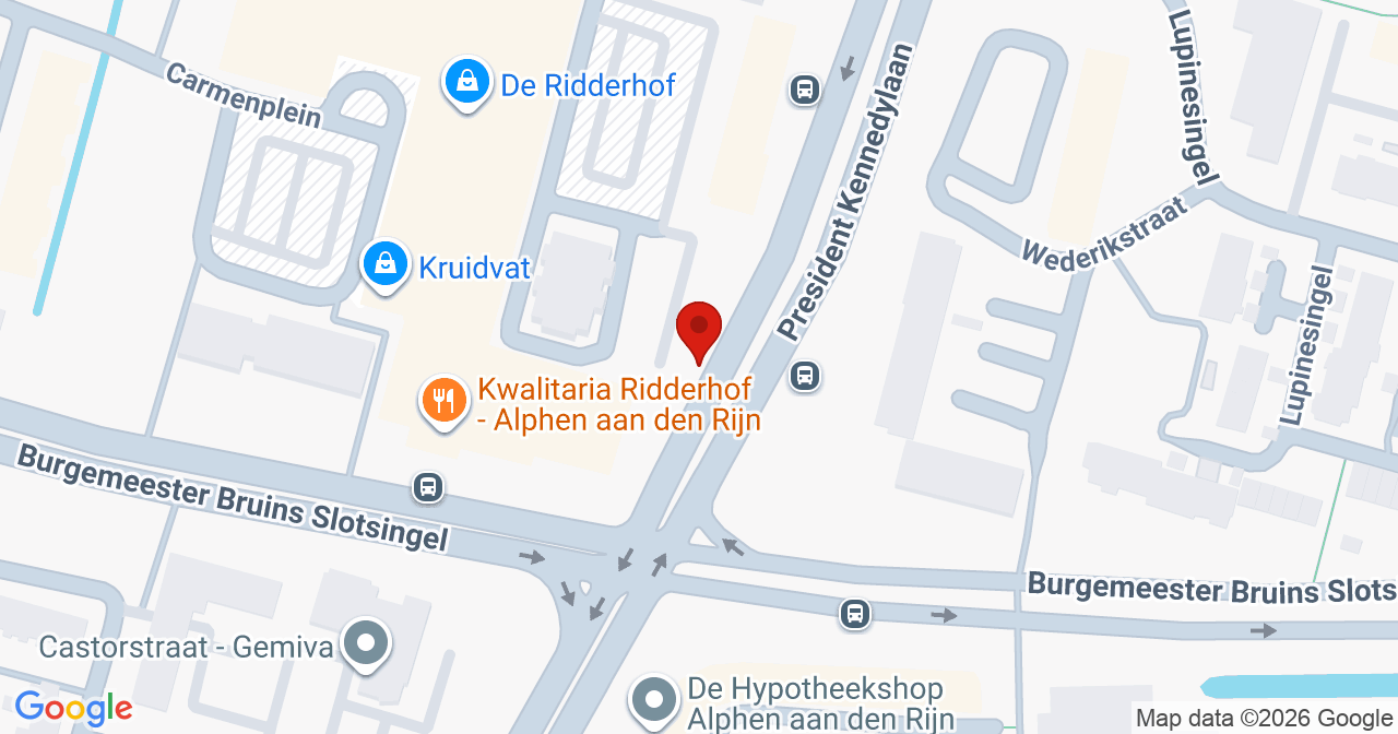 Kaart van het incident in Alphen aan den Rijn met de aanrijroutes van de gealarmeerde eenheden