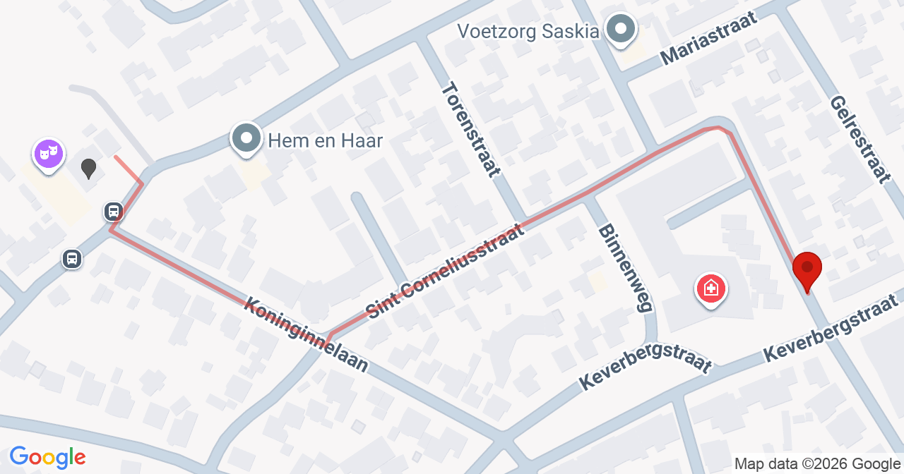 Kaart van het incident in Kessel met de aanrijroutes van de gealarmeerde eenheden