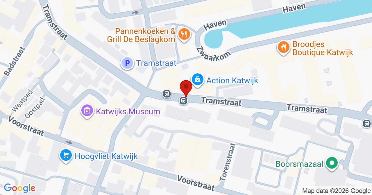 Kaart van het incident in Katwijk met de aanrijroutes van de gealarmeerde eenheden