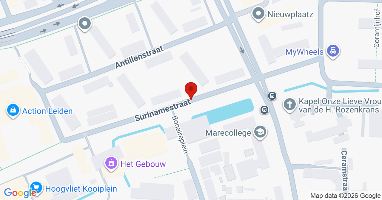 Kaart van het incident in Leiden met de aanrijroutes van de gealarmeerde eenheden