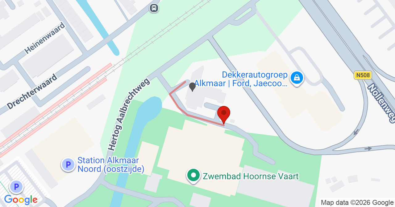 Kaart van het incident in Alkmaar met de aanrijroutes van de gealarmeerde eenheden
