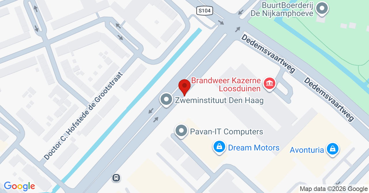 Kaart van het incident in 's-Gravenhage met de aanrijroutes van de gealarmeerde eenheden