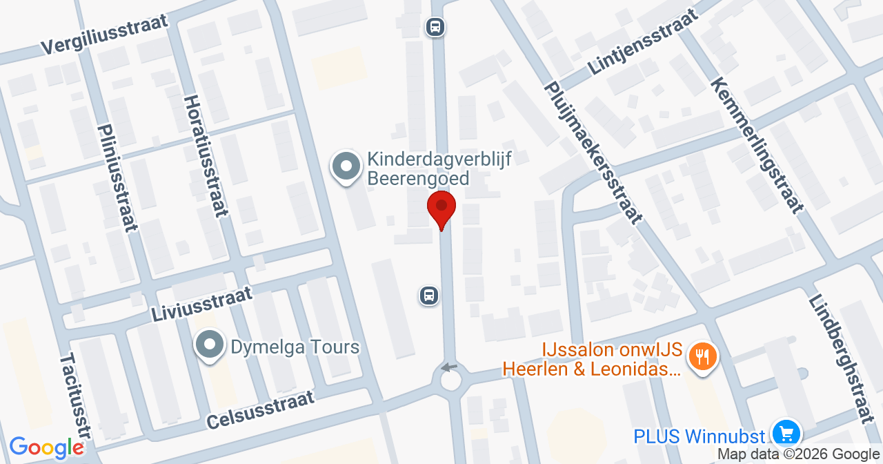 Kaart van het incident in Heerlen met de aanrijroutes van de gealarmeerde eenheden