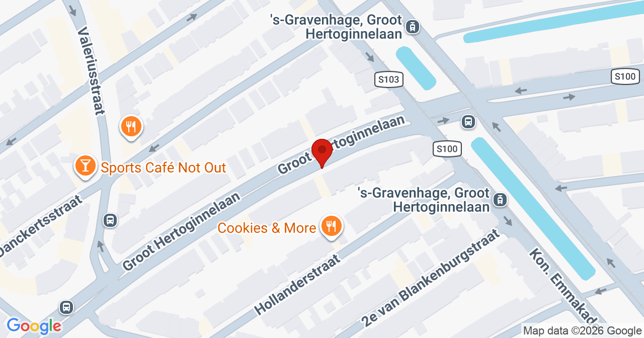 Kaart van het incident in 's-Gravenhage met de aanrijroutes van de gealarmeerde eenheden