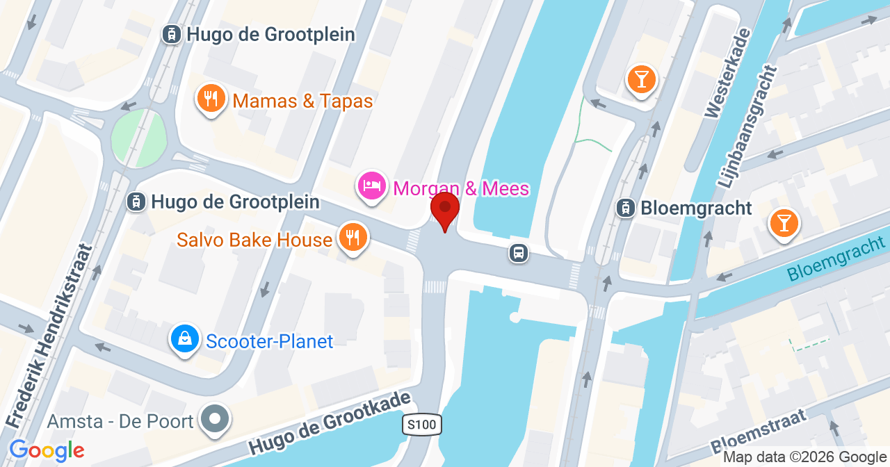 Kaart van het incident in Amsterdam met de aanrijroutes van de gealarmeerde eenheden