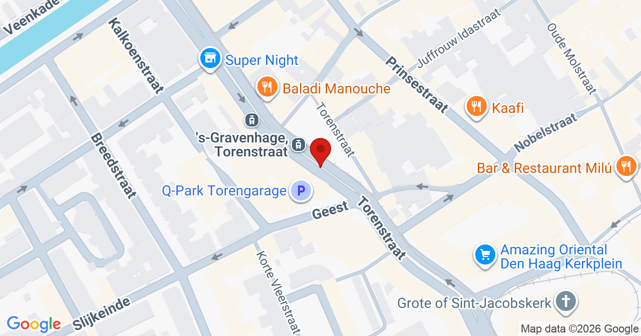 Kaart van het incident in 's-Gravenhage met de aanrijroutes van de gealarmeerde eenheden