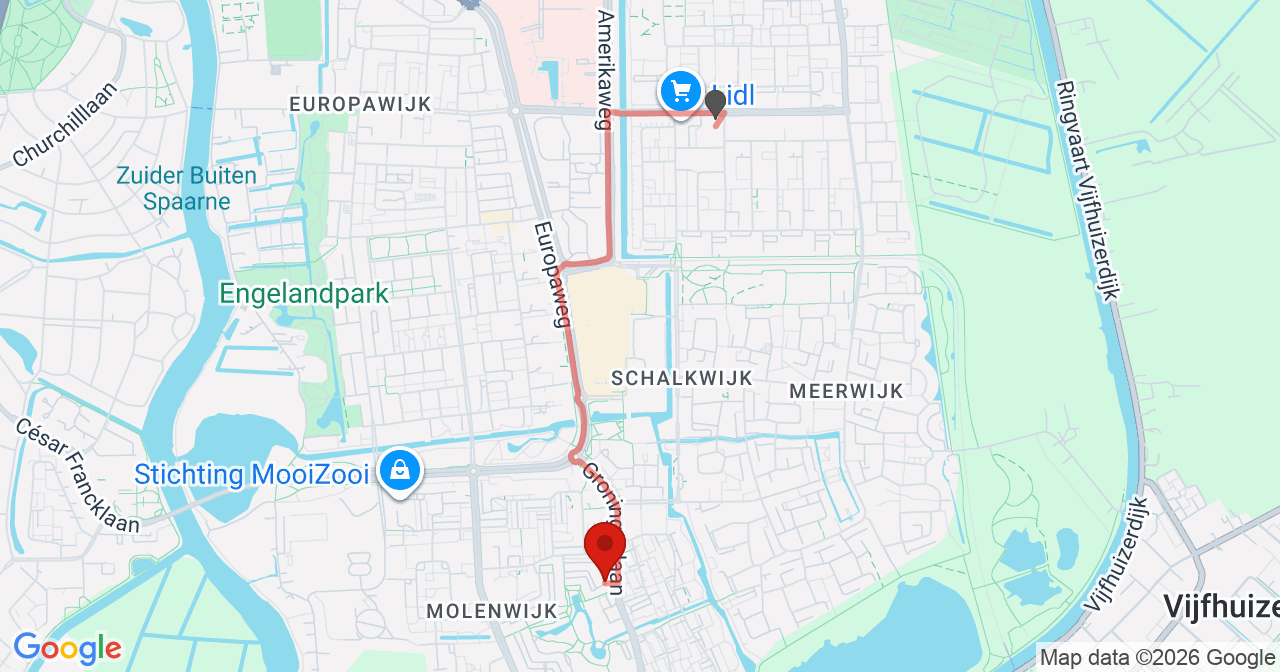 Kaart van het incident in Haarlem met de aanrijroutes van de gealarmeerde eenheden