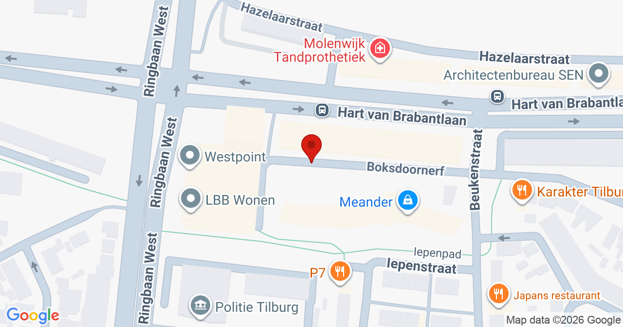 Kaart van het incident in Tilburg met de aanrijroutes van de gealarmeerde eenheden