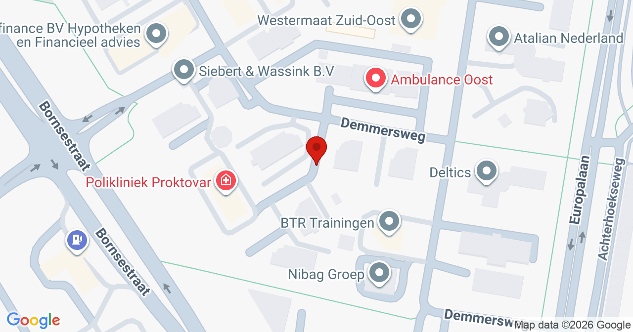 Kaart van het incident in Hengelo met de aanrijroutes van de gealarmeerde eenheden