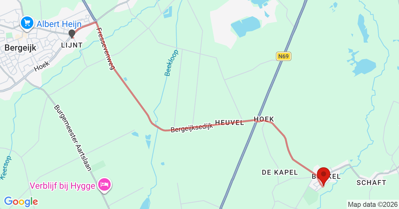 Kaart van het incident in Valkenswaard met de aanrijroutes van de gealarmeerde eenheden