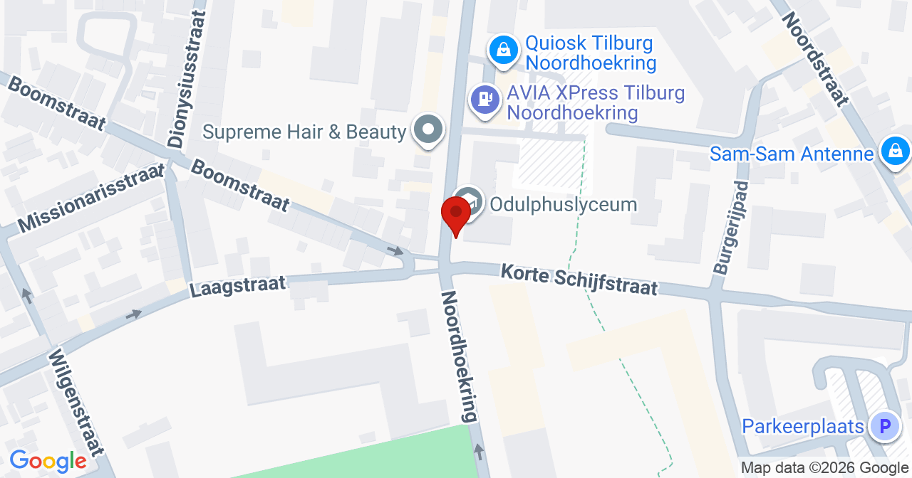 Kaart van het incident in Tilburg met de aanrijroutes van de gealarmeerde eenheden