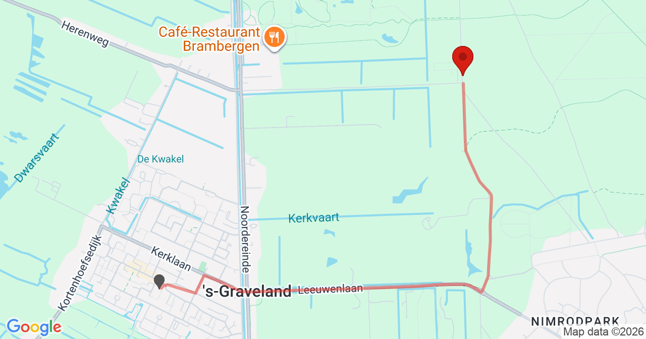 Kaart van het incident in Hilversum met de aanrijroutes van de gealarmeerde eenheden