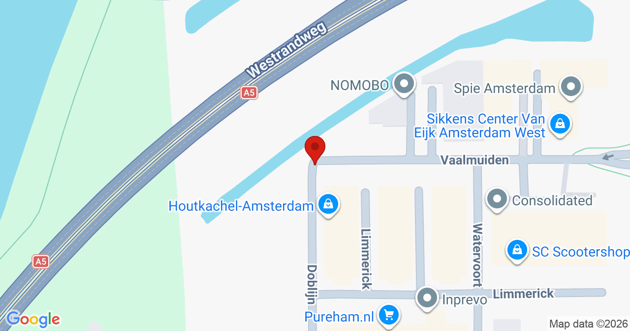 Kaart van het incident in Amsterdam met de aanrijroutes van de gealarmeerde eenheden