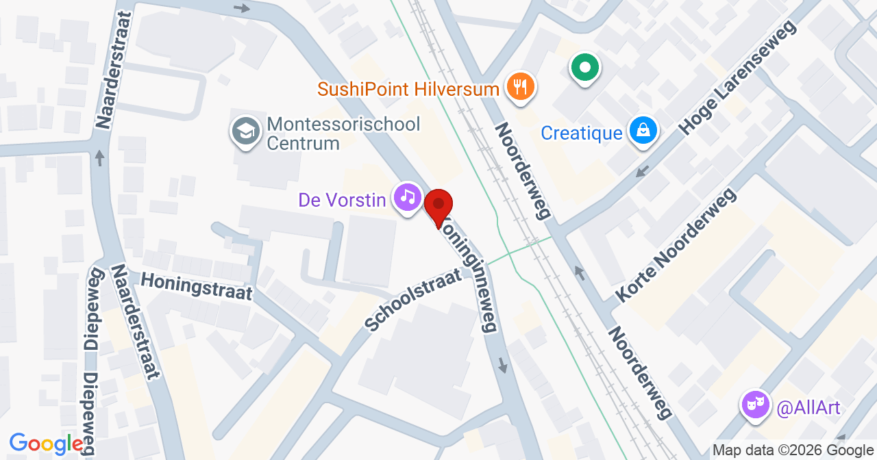 Kaart van het incident in Hilversum met de aanrijroutes van de gealarmeerde eenheden